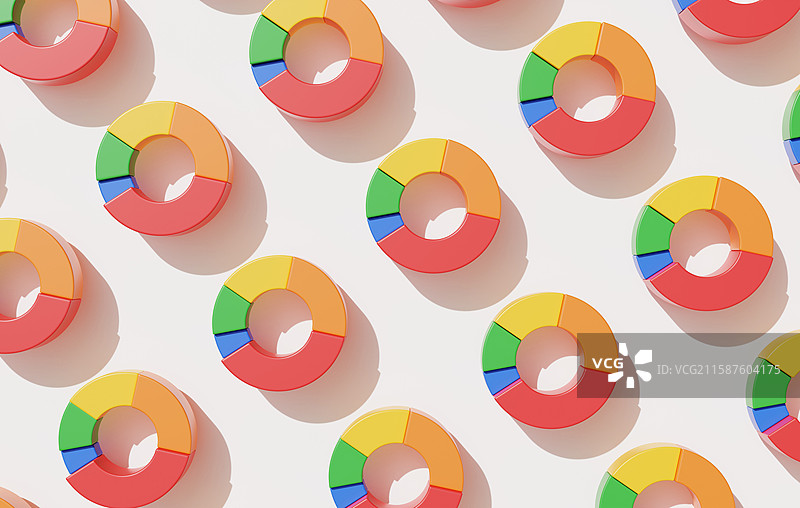 圆饼图数据占比可视化统计3D图片素材