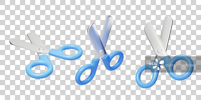 免抠剪刀文具工具实用美发理发3D图片素材