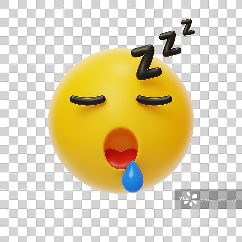 免抠睡觉表情包社交情绪反应3D图片素材