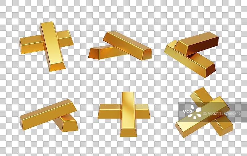 免抠金融投资稀有金属财富金条3D图片素材