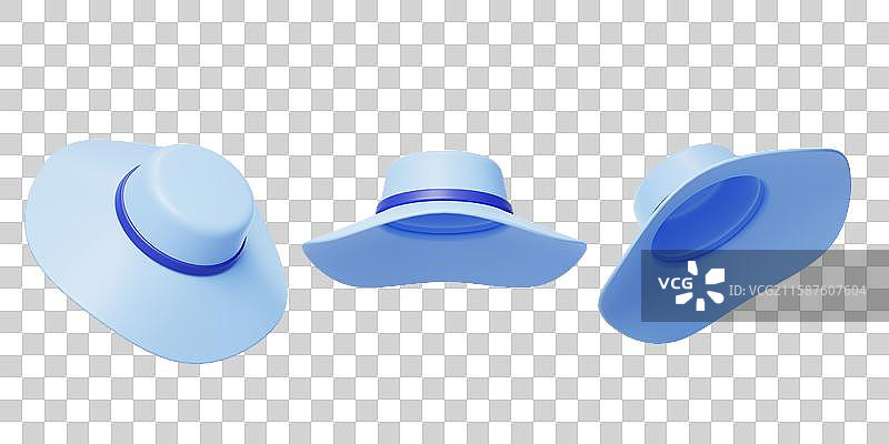 免抠旅游度假出行遮阳太阳帽子3D图片素材