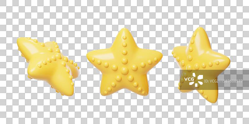 免抠沙滩海洋海底生物海星元素3D图片素材