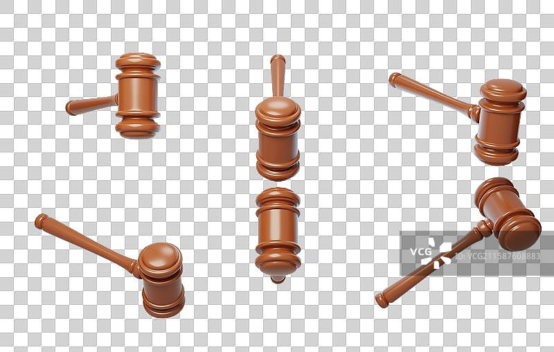 免抠砸金蛋法庭审判工具锤子3D图片素材