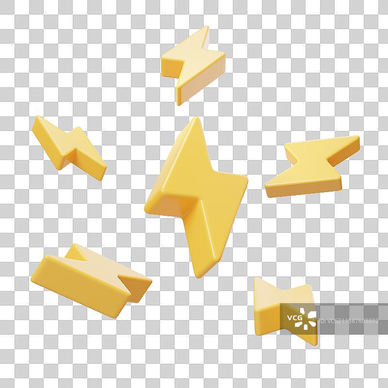 免抠闪电电力雷电静电秒杀3D图片素材