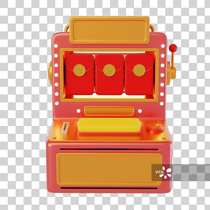 免抠娱乐活动抽奖老虎机玩家欢乐3D图片素材