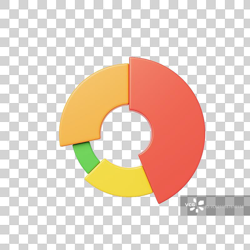 免抠圆饼图数据占比可视化统计3D图片素材
