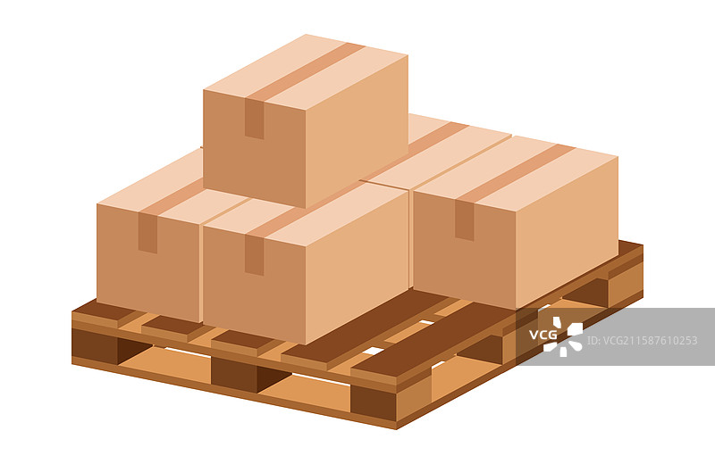 木托盘上的纸箱货物包裹图片素材