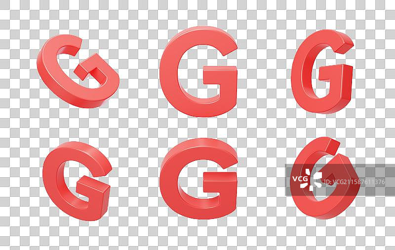 免抠英文字母G拼音拼写语言3D图片素材