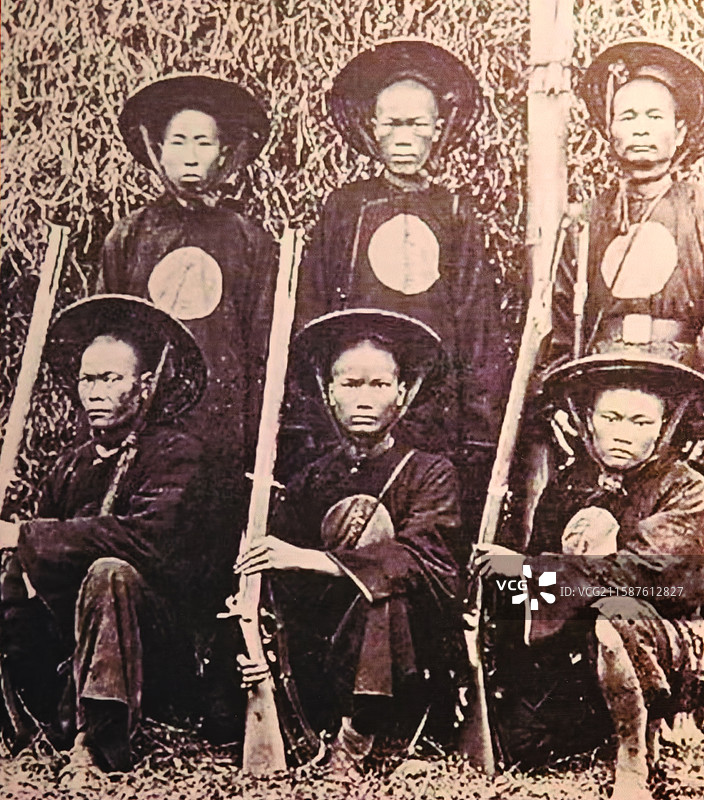 甲午战争后在台湾省与日军英雄斗争的刘永福黑旗军战士（上海市历史博物馆）图片素材