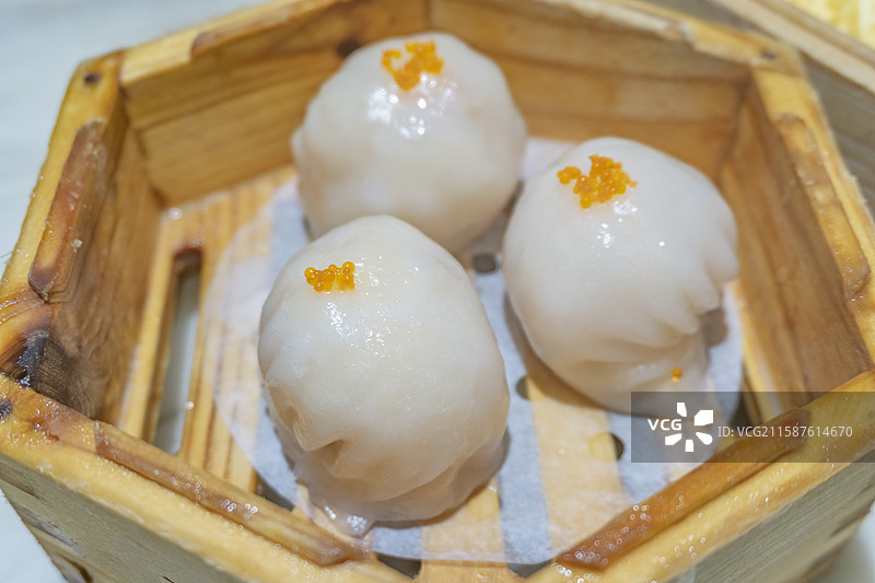 广式虾饺美食插画图片素材