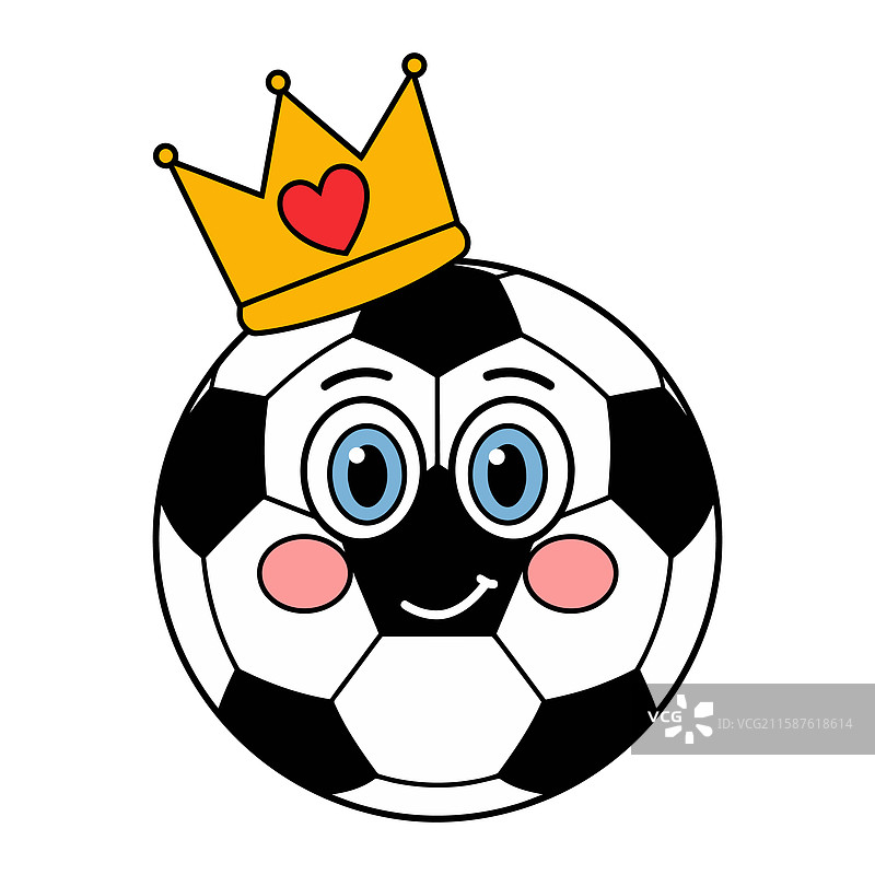 可爱的足球与皇冠图片素材