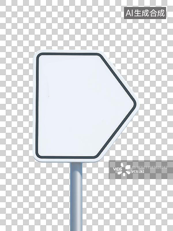 【AI数字艺术】蓝天背景下焦点清晰的蓝色3D交通指示牌图片素材