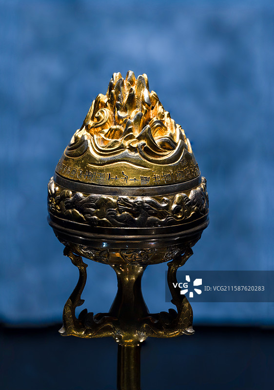 鎏金银竹节熏炉（局部）图片素材