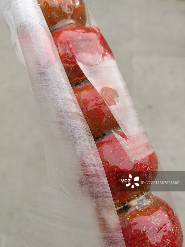 糖葫芦特写。酸酸甜甜中国传统特色美食图片素材