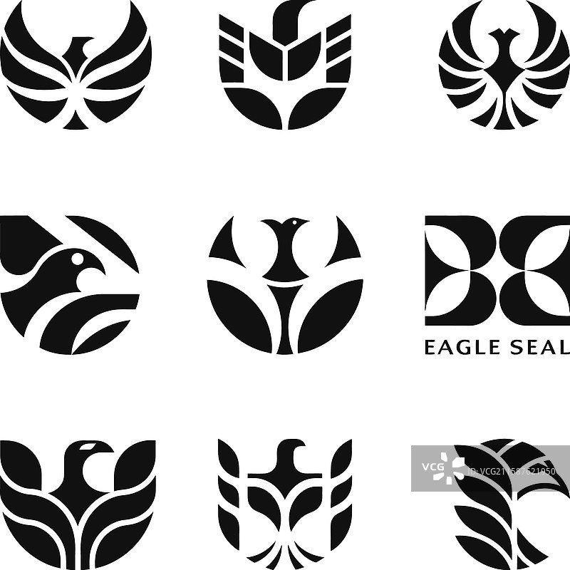 鹰的标志和符号集合，用于品牌设计图片素材