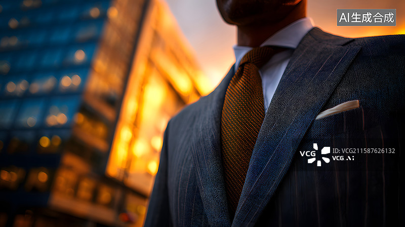 【AI数字艺术】西装与领带的细节展示图片素材