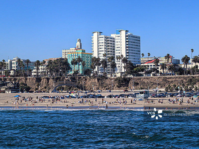 圣莫妮卡海滩景色图片素材
