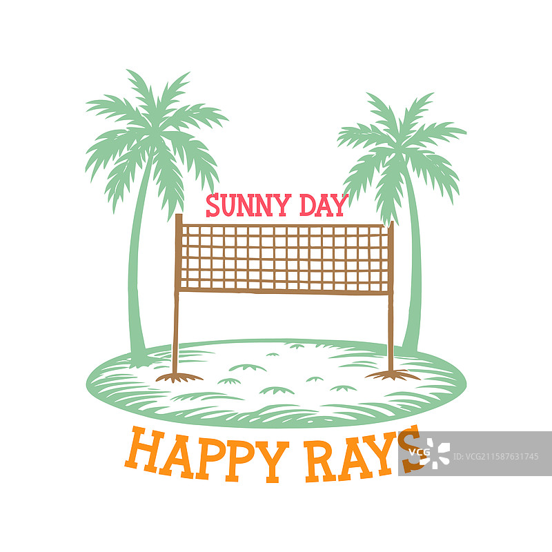 阳光明媚的夏日快乐光线排版和标签图片素材