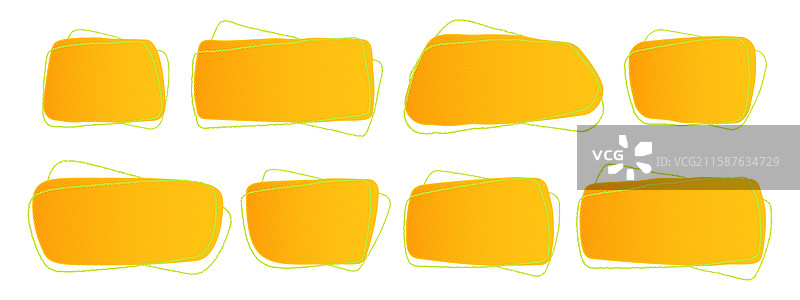 手绘的黄色半色调有机矩形图片素材