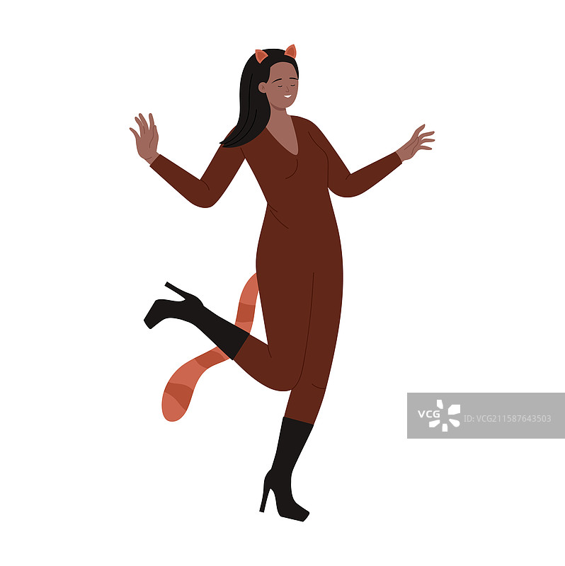 一位时尚女性在优雅的环境中跳舞图片素材