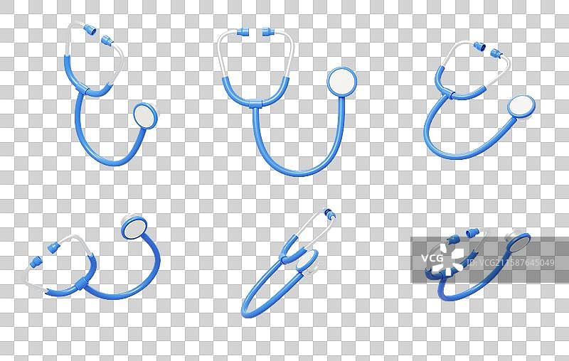免抠医疗医院医生必备听诊器健康3D图片素材
