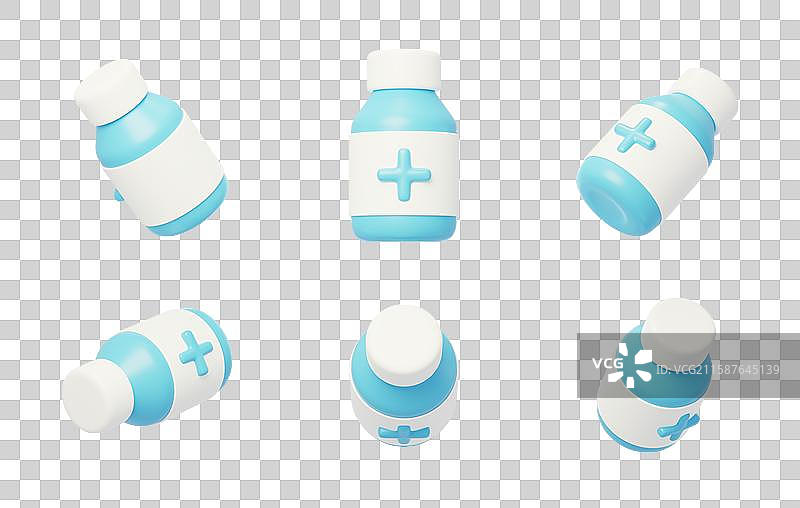 免抠医疗医药病人用药药瓶药品3D图片素材