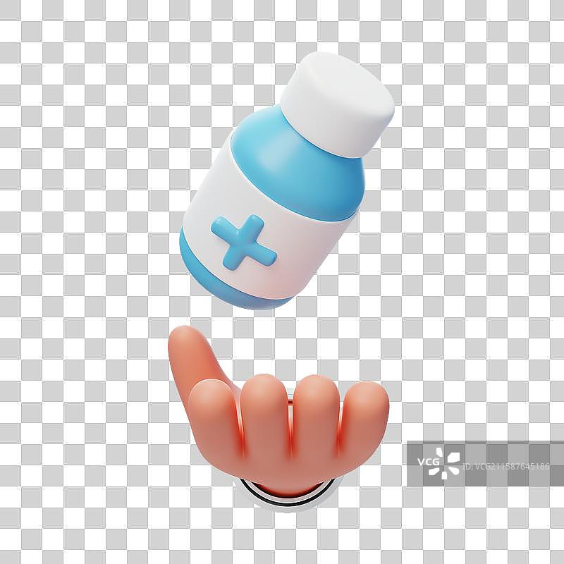 免抠医疗医药病人用药药瓶药品3D图片素材