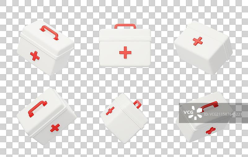 免抠医疗治疗治病医院医保药箱3D图片素材
