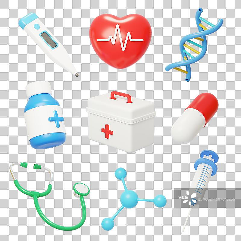 免抠医疗治疗治病医院医保救护3D图片素材