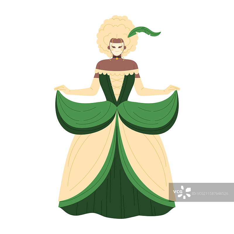 一位迷人的公主身着优雅的服装图片素材