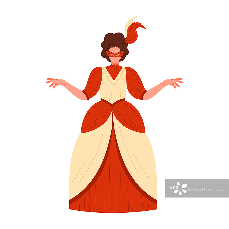 一位穿着复古服装的优雅女士图片素材