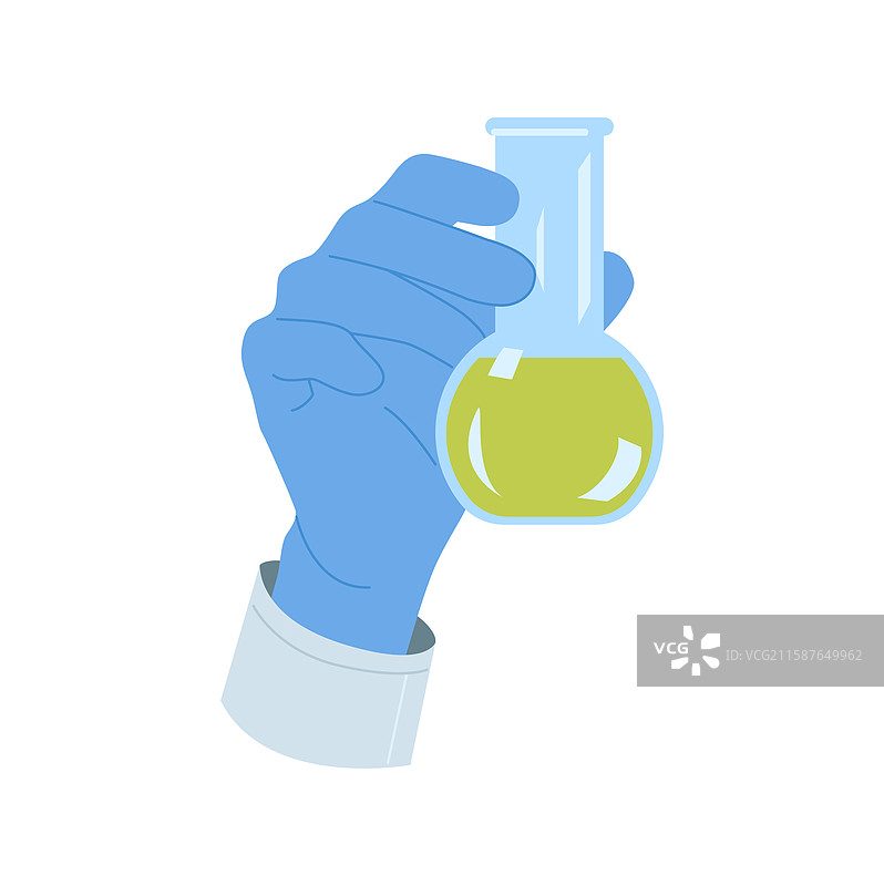 装满液体的实验室烧瓶图片素材