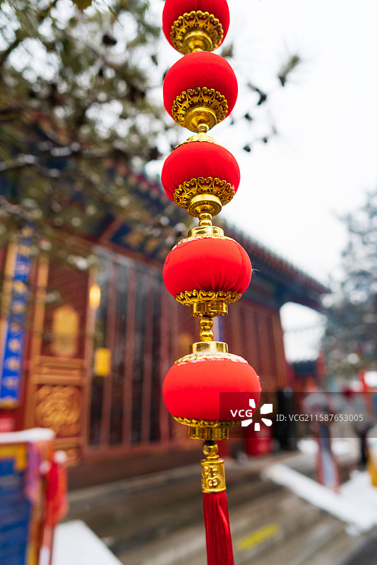 北京什刹海雪景图片素材
