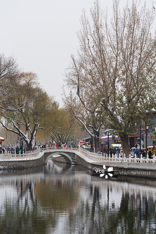 北京什刹海雪景图片素材