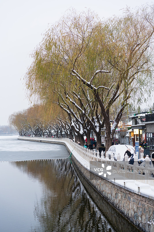 北京什刹海雪景图片素材