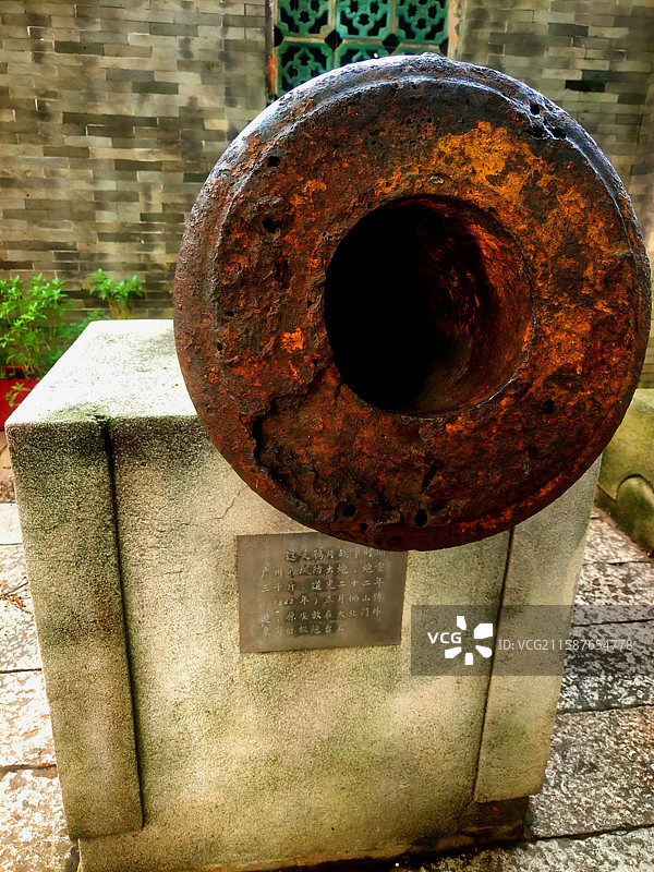 鸦片战争时期的广州城防炮、全国重点文物保护单位--三元里平英团遗址、三元里人民抗英斗争纪念馆图片素材