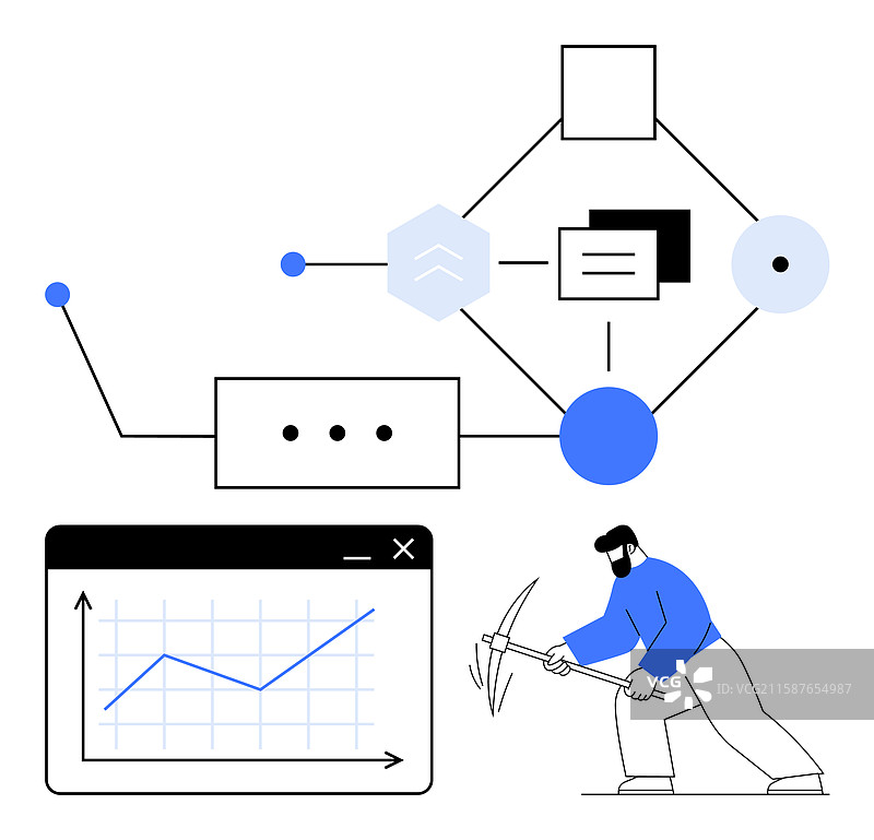 数据挖掘过程与图形元素流程图图片素材