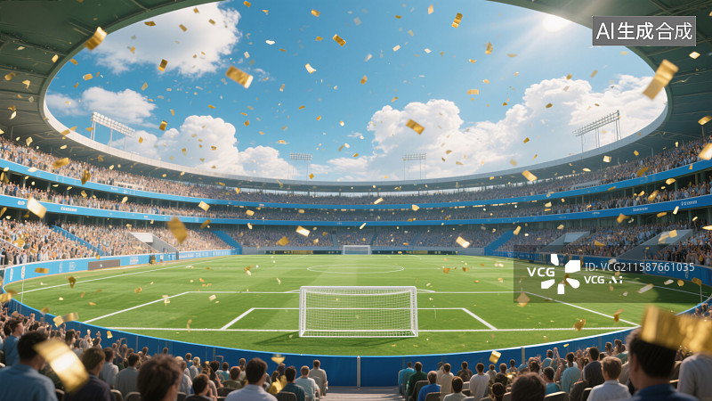 【AI数字艺术】欢呼雀跃的足球庆典图片素材