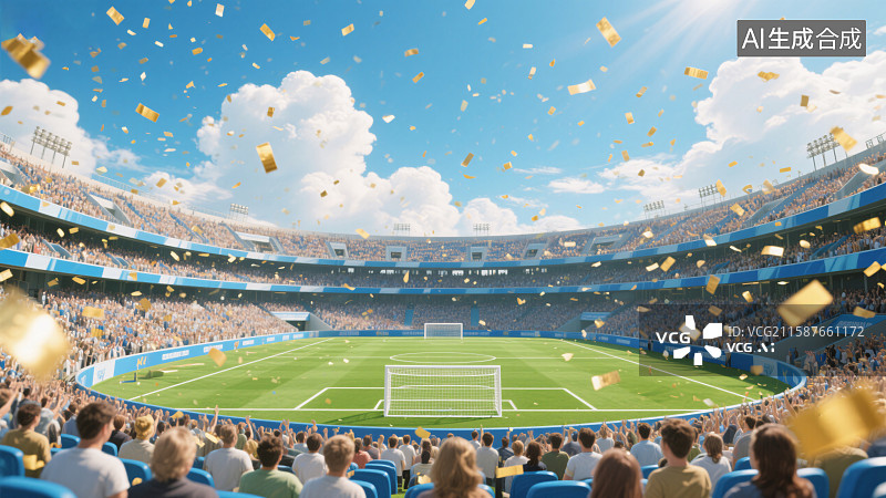 【AI数字艺术】欢呼雀跃的足球庆典图片素材