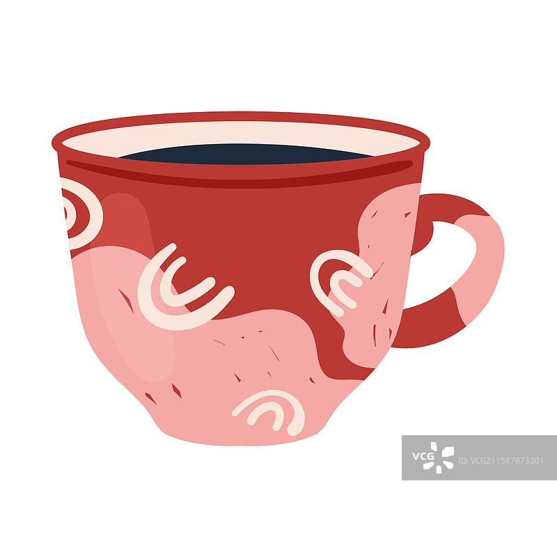 一个充满活力和色彩的艺术咖啡杯图片素材