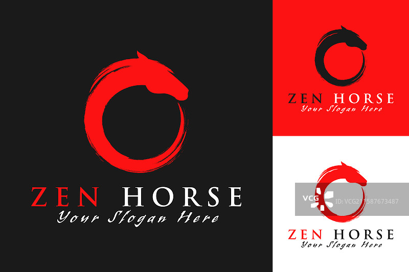 禅马兽医诊所标志图片素材