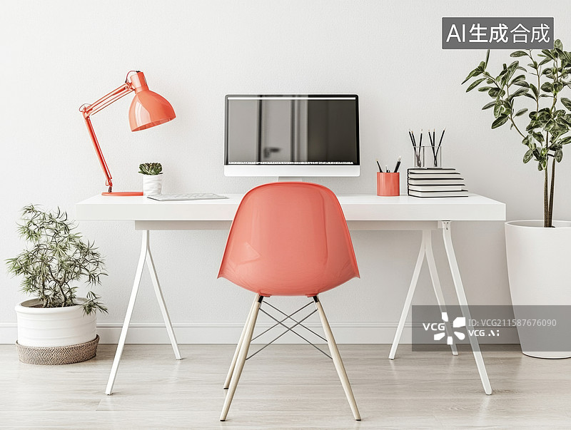 【AI数字艺术】简约现代办公桌图片素材