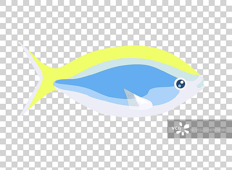 可爱手绘海洋黄背若梅鲷插画元素图片素材