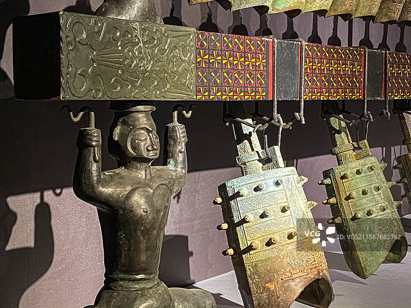 战国 擂鼓墩二号墓编钟 随州市博物馆图片素材