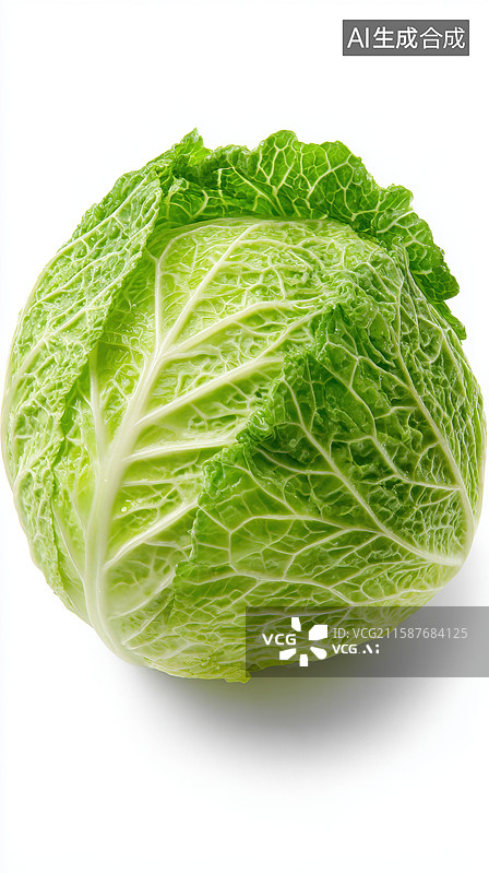 【AI数字艺术】新鲜卷心菜的特写图片素材