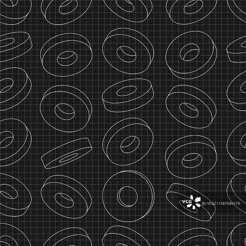 黑色背景上的机械工程图纸图片素材