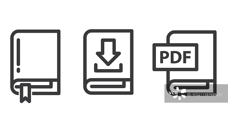 不同风格的下载书籍图标图片素材