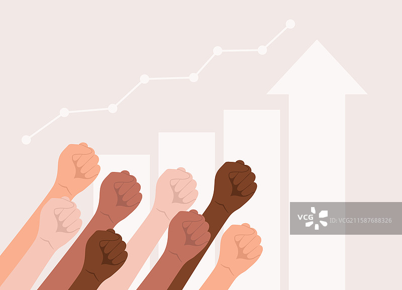 手放在增长图表的背景上图片素材