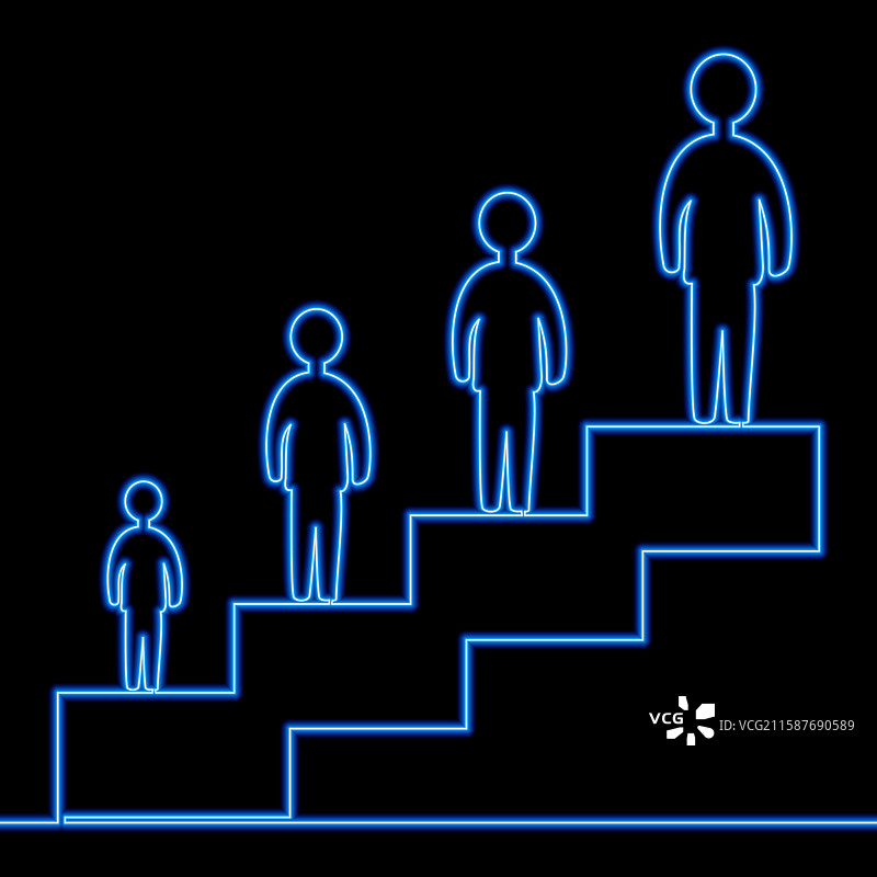 代表成长的人形楼梯图片素材