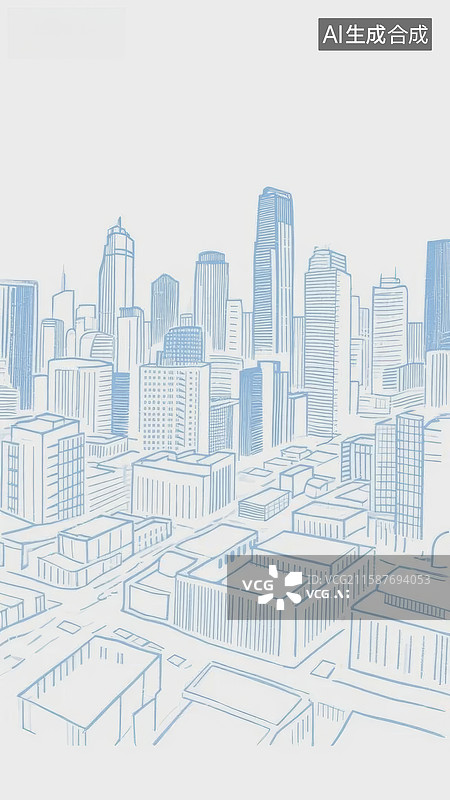 【AI数字艺术】城市天际线图片素材